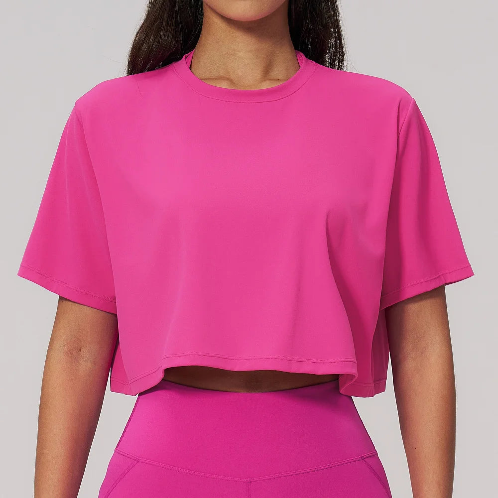 Women Yoga Sports T-Shirts Fitness Short Sleeve Sports T-Shirts Ropa Mujer Gym Workout Shirts Running Active Wear Sports Shirts